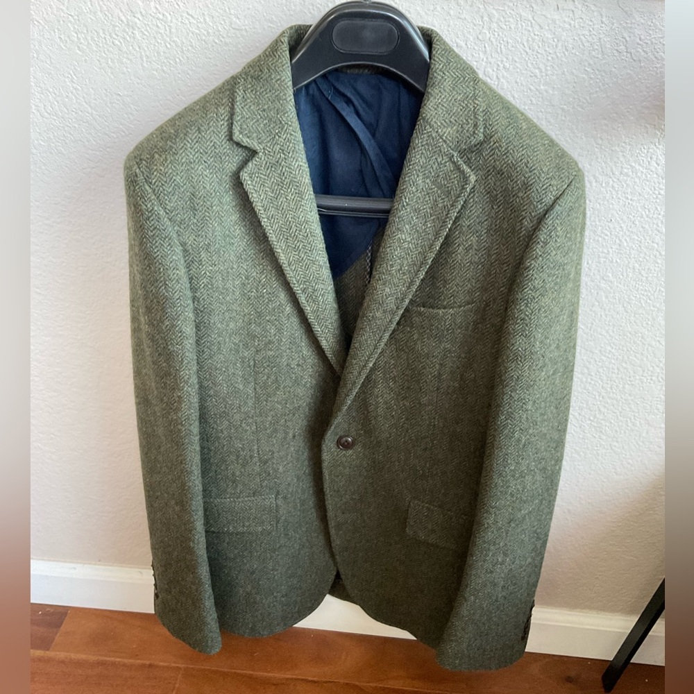 Bonobos Olive Tweed Herringbone Sportcoat 38R